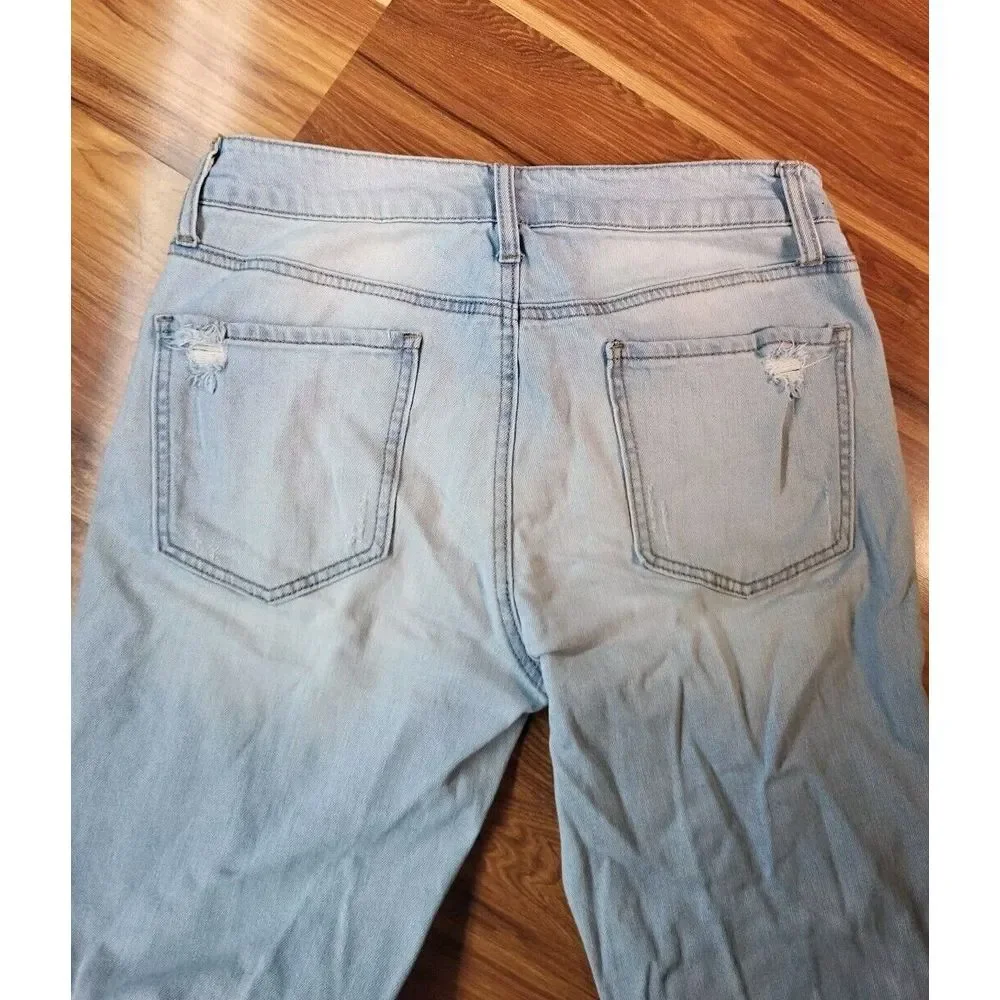 Empyre Light Wash Distressed Easton Boyfriend Fit Jeans‎ 31x30 Women's Size 7
